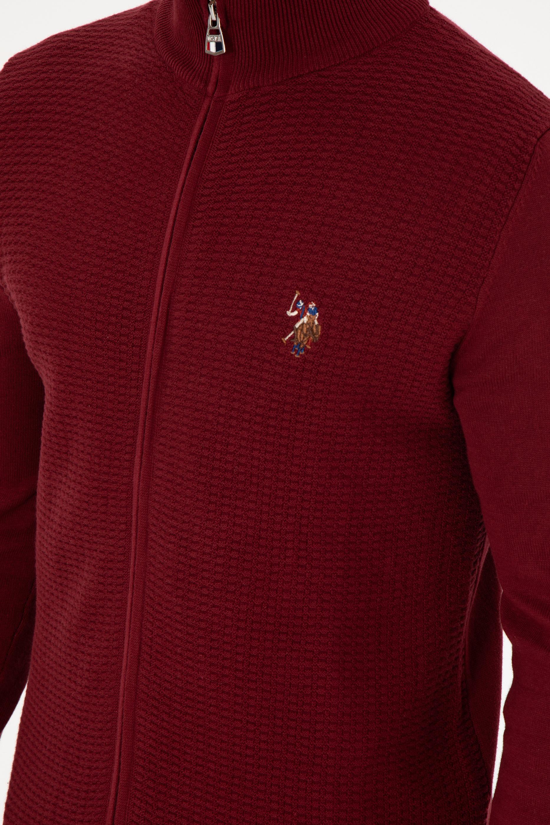 U.S. Polo Assn. Erkek Bordo  Triko Hırka 1920466