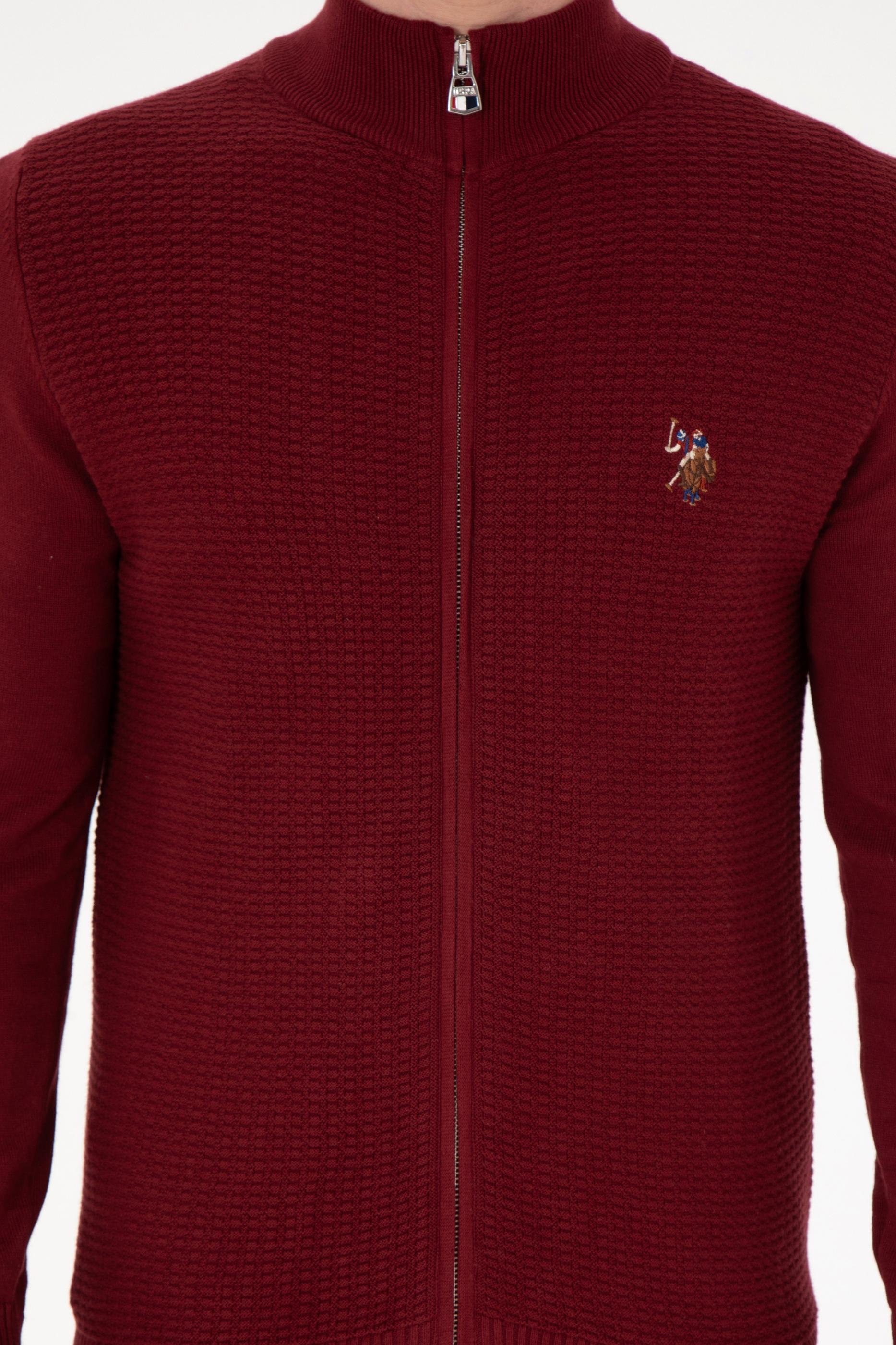 U.S. Polo Assn. Erkek Bordo  Triko Hırka 1920466