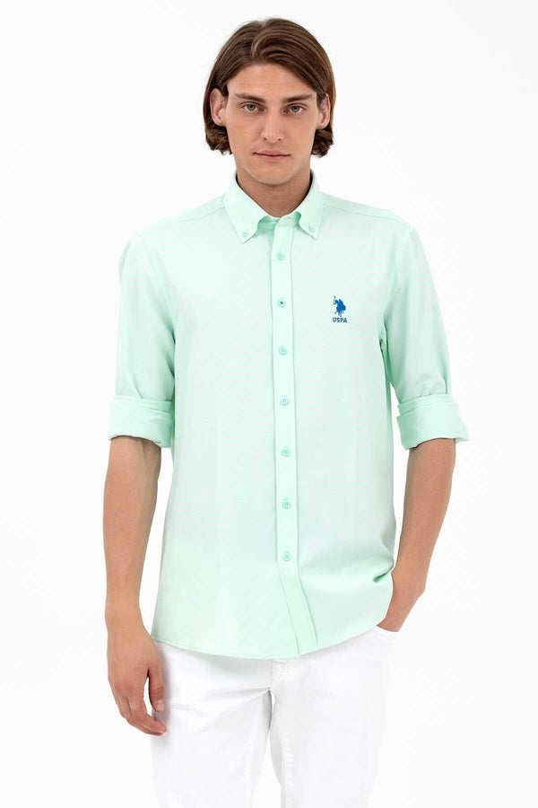 U.s.Polo Assn. Erkek Su Yeşili Dokuma Gömlek G082SZ012