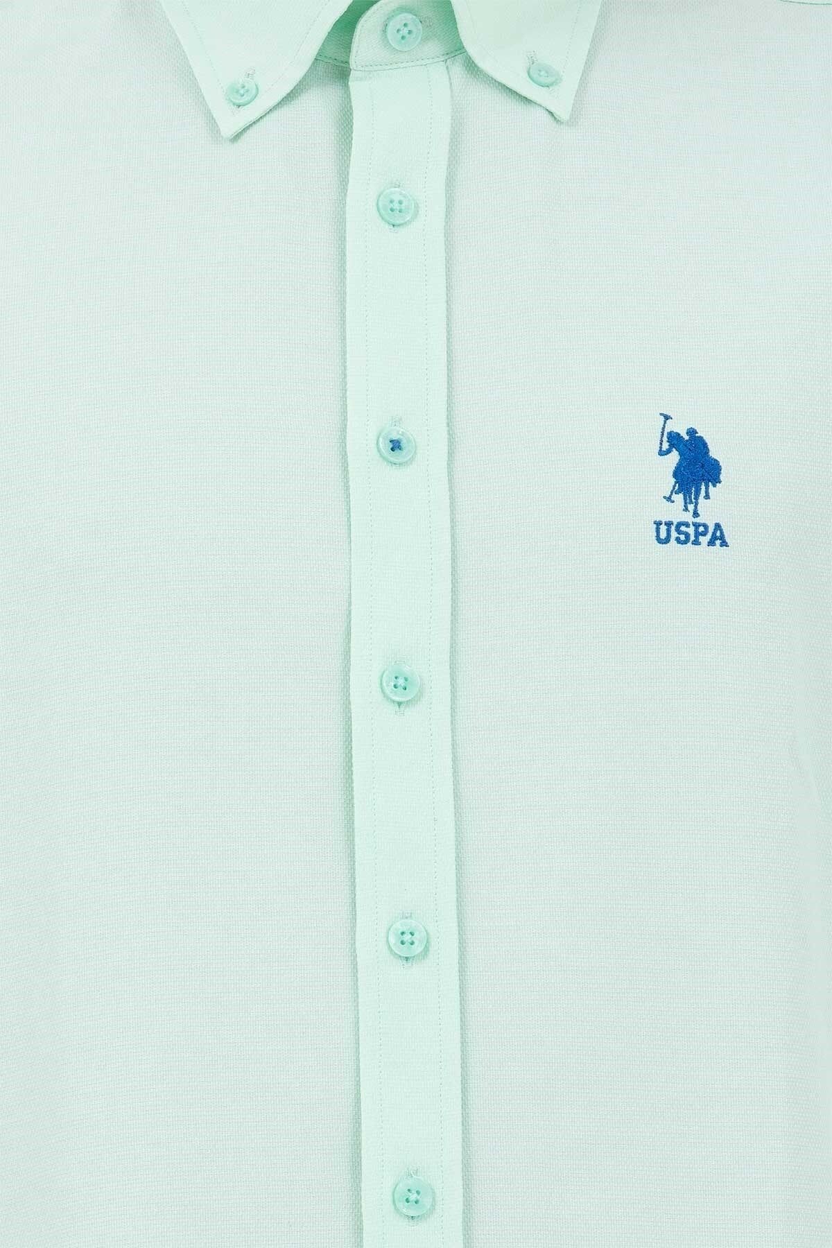 U.s.Polo Assn. Erkek Su Yeşili Dokuma Gömlek G082SZ012