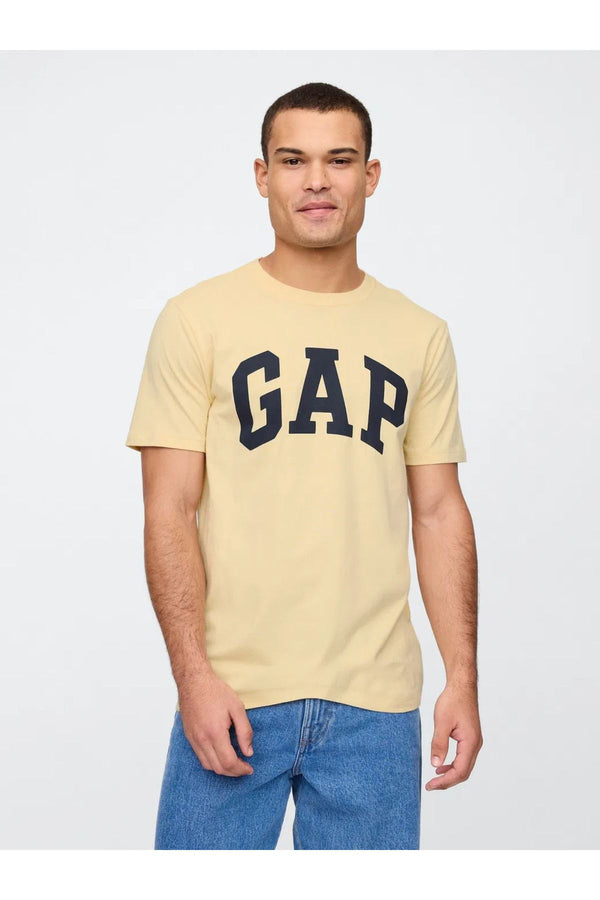 GAP Erkek Sarı Logolu Tişört 856659026