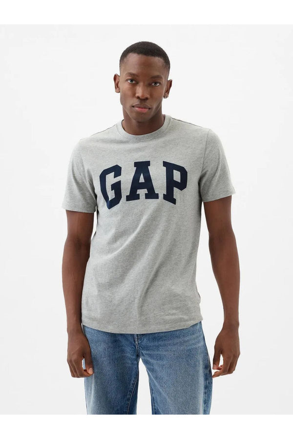GAP Erkek Gri Logolu Tişört 856659000