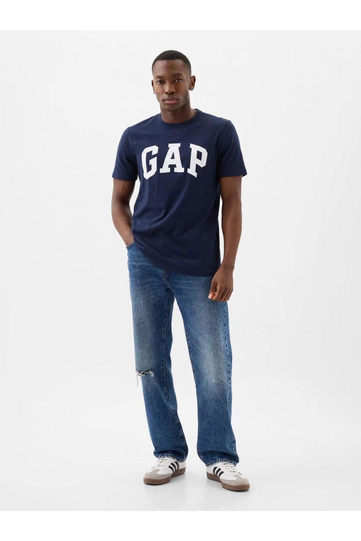 GAP Erkek Lacivert Logolu Tişört 856659004