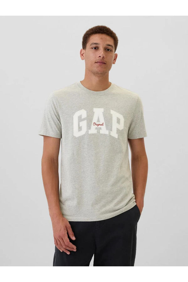 GAP Erkek Gri Logolu Tişört 542246000
