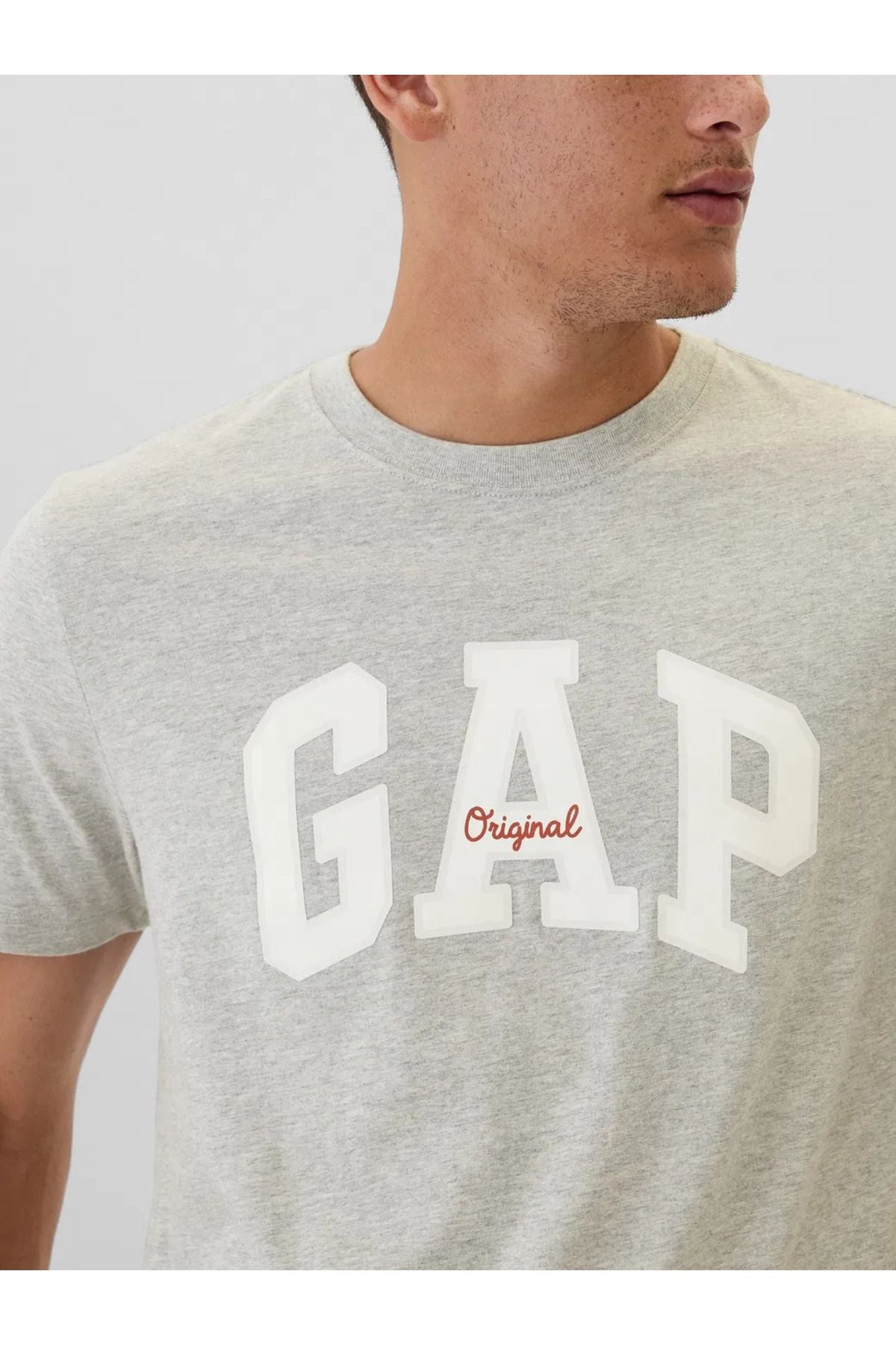 GAP Erkek Gri Logolu Tişört 542246000