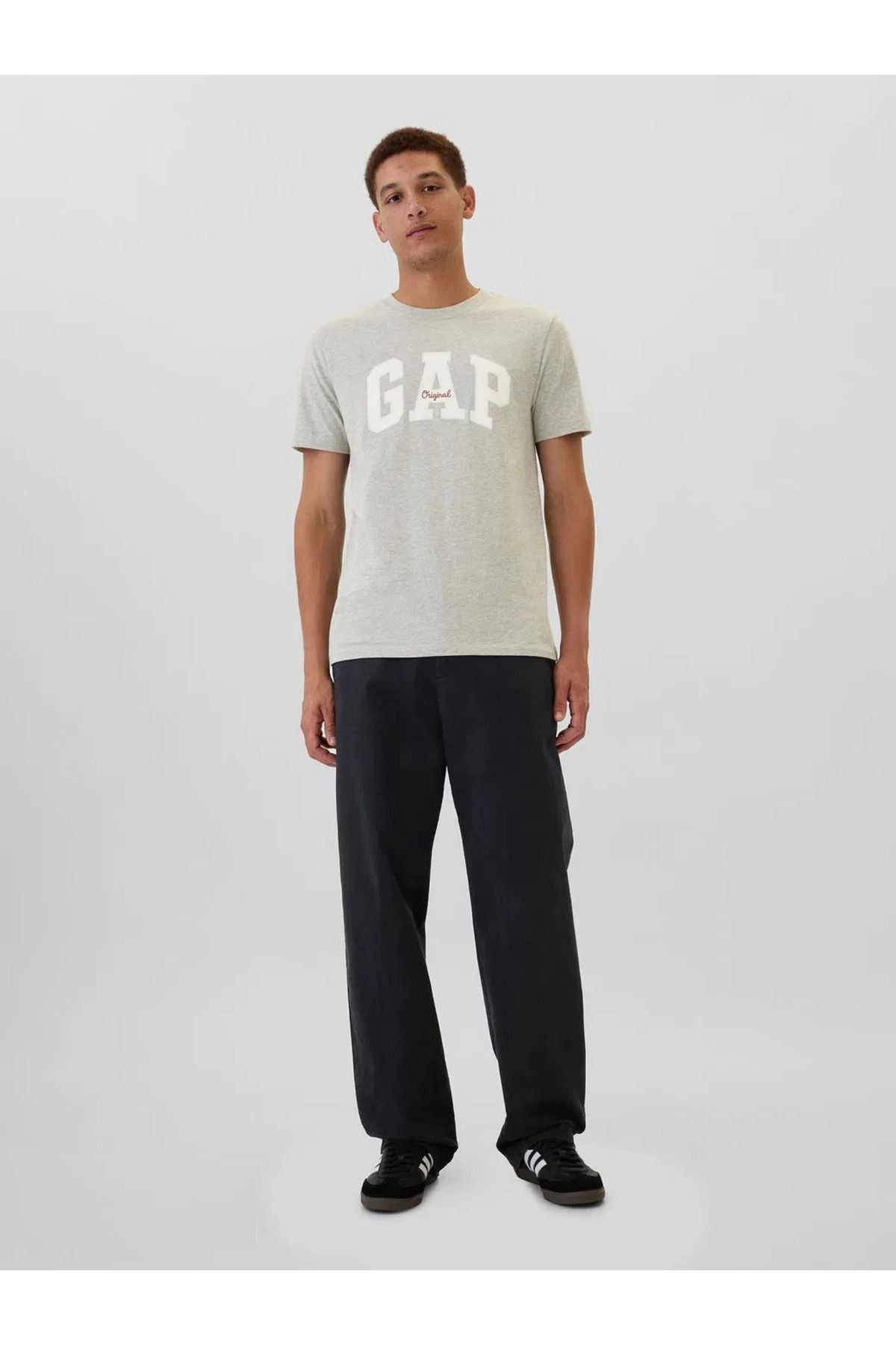 GAP Erkek Gri Logolu Tişört 542246000