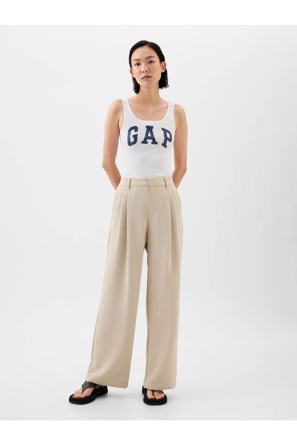 GAP Kadın Beyaz Logolu Atlet 585421001