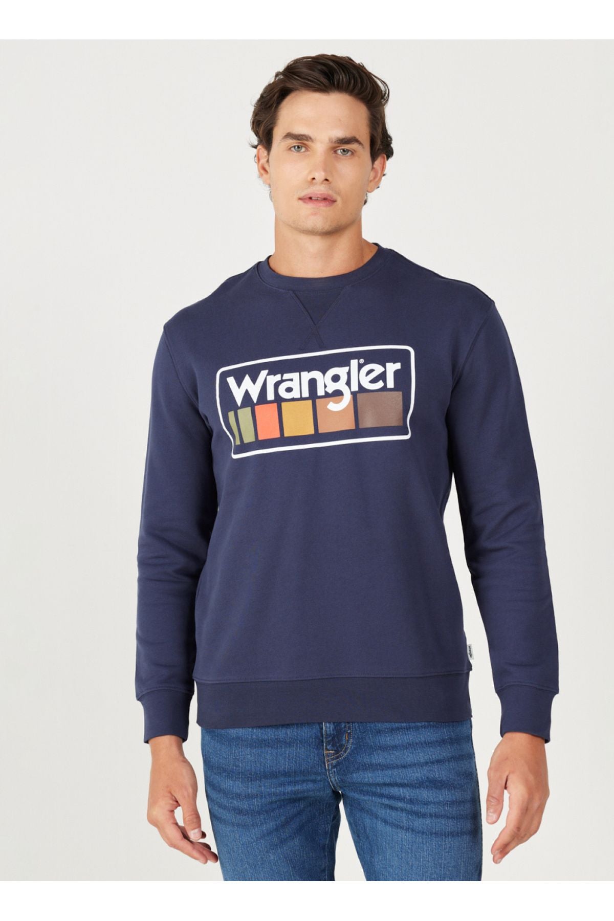 Wrangler Bisiklet Yaka Lacivert Erkek Sweatshırt  Bisiklet Yaka Sweatshirt W646H1114L