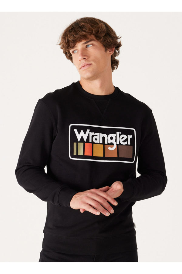 Wrangler Bisiklet Yaka Siyah Erkek Sweatshırt  Bisiklet Yaka Sweatshirt W646H1001S