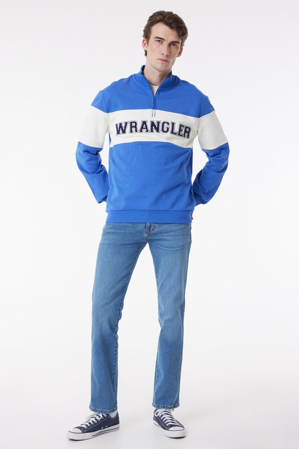 Wrangler Regular Fit Normal Kesim %100 Pamuk Içi Polarlı Dik Yaka Mavi Sweatshirt W232526400M