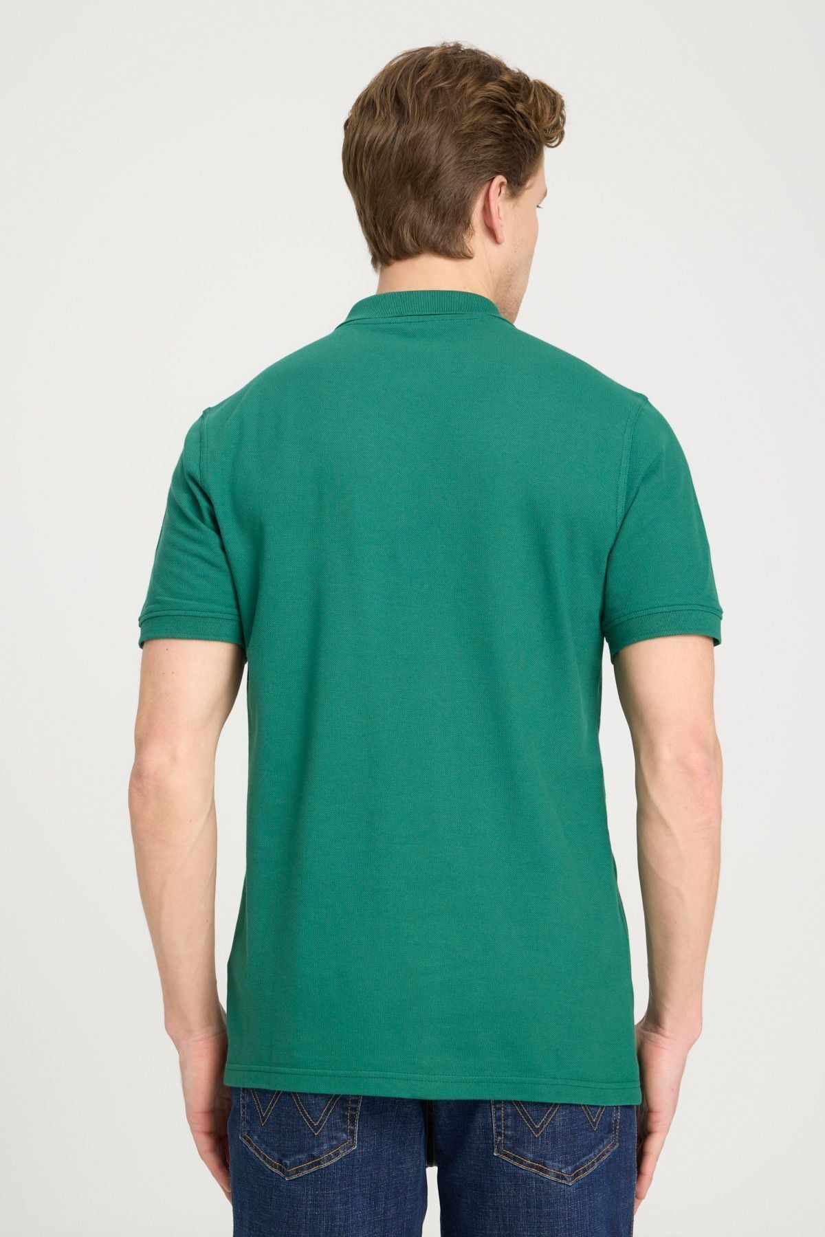 Wrangler Regular Fit Normal Kesim Polo Yaka %100 Pamuk Yeşil Tişört W7D5K4XX2T300