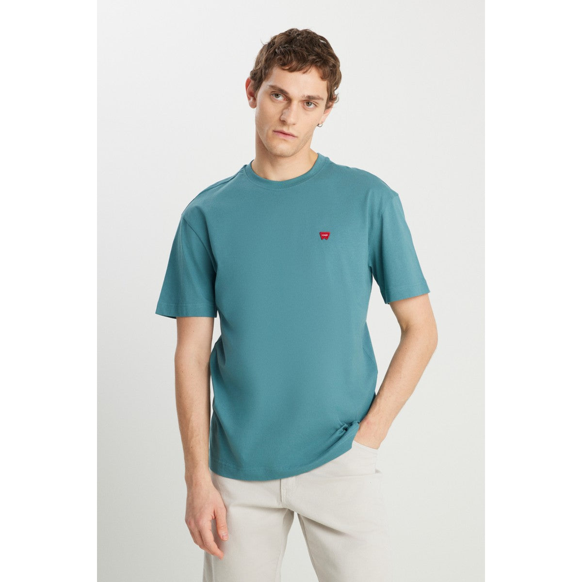 Wrangler Relaxed Fit Small Logo Petrol Tişört MW7NM203877W25